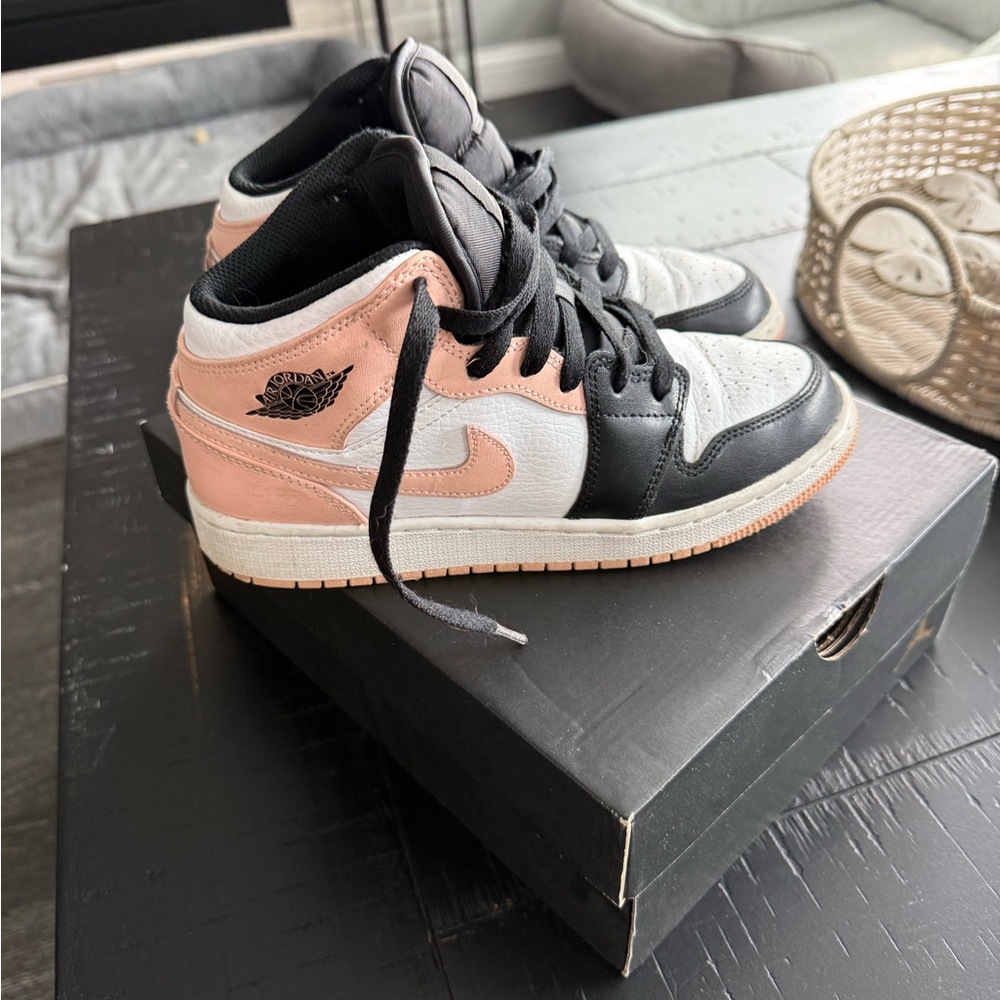 Jordan Black and Pink High-Top Sneakers